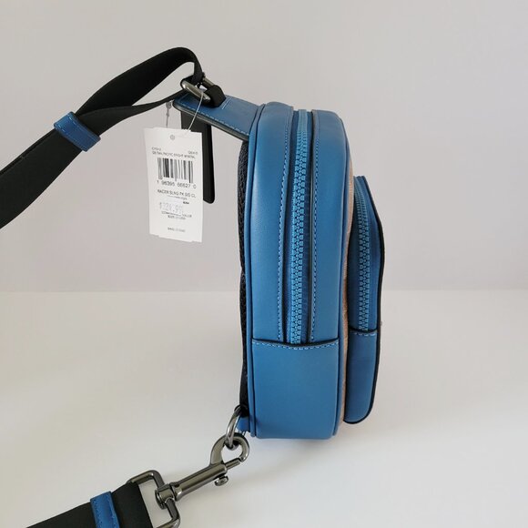 Coach CY912 Racer Sling Pack Signature Colorblock Messenger Bag Tan Pacifi - Picture 5 of 7